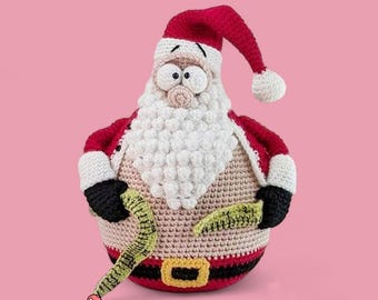 Santa Crochet Pattern, Father Christmas Doorstop, PDF Digital Download, Festive Table Centerpiece Decoration