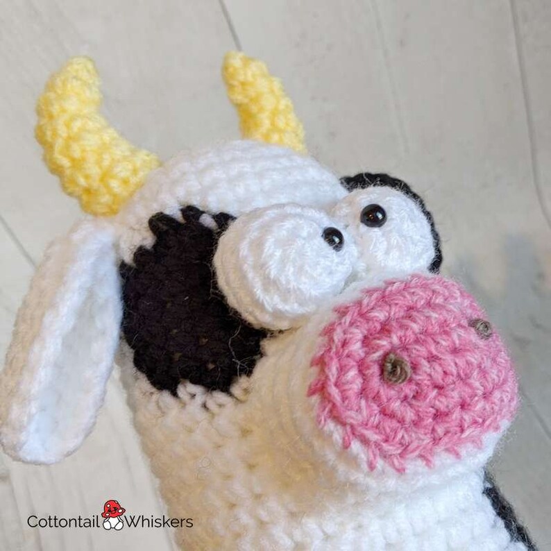 Crochet Cow Pattern, Farmhouse Doorstop, PDF Digital Download, Amigurumi Tutorial, Shelf Sitter, Softoy, Cartwright image 9