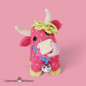 Sweet Strawberry Cow Crochet Pattern PDF Download - Cow Amigurumi, Lovely Baby Shower Present
