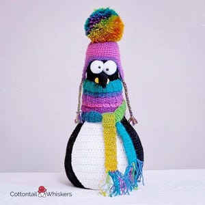 Cute Penguin Crochet Pattern, Digital PDF Doorstop Instructions, Christmas Decoration, Amigurumi Tutorial, Shelf Sitter, Softoy, Pru