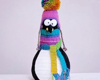 Cute Penguin Crochet Pattern, Digital PDF Doorstop Instructions, Christmas Decoration, Amigurumi Tutorial, Shelf Sitter, Softoy, Pru