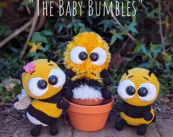 Bumble Bee Crochet Pattern, PDF Digital Download, Amigurumi Insect Tutorial, Plushie Doll Soft Toy
