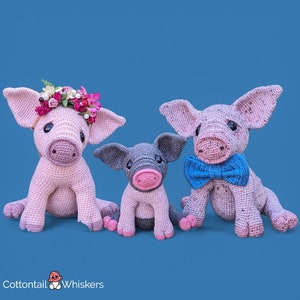 Sweet Pig Crochet Pattern PDF Download, Piglet Plush, Piggie Stuffed Toy, Amigurumi Plushie image 4