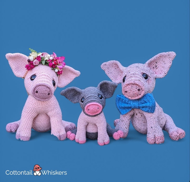 Sweet Pig Crochet Pattern PDF Download, Piglet Plush, Piggie Stuffed Toy, Amigurumi Plushie image 4
