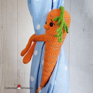 Crochet Carrot Curtain Tie Backs, PDF PATTERN ONLY, Amigurumi Vegetable, Nursery Decoration, Baby Shower Birthday Gift image 8