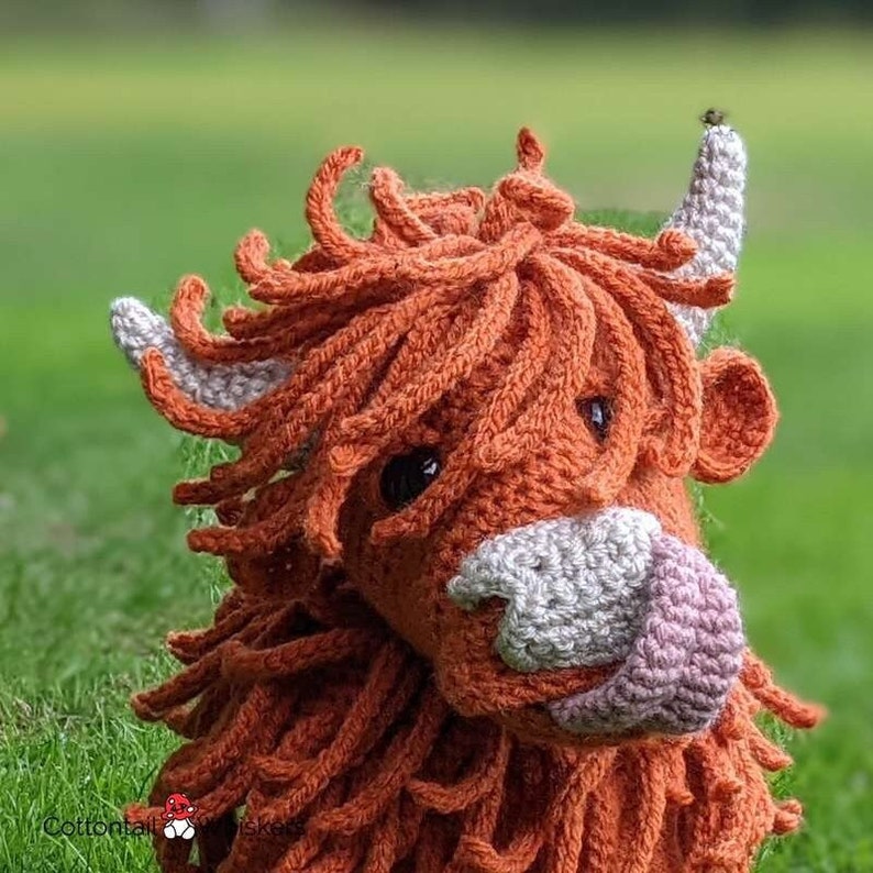 Crochet Highland Cow, PDF PATTERN ONLY, Amigurumi Doll, Tunnock, Haggis & Midge image 1