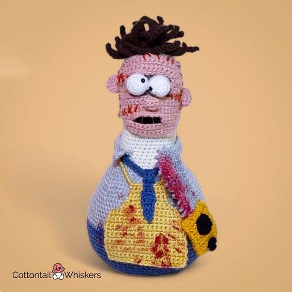 Leatherface Crochet Pattern, Horror Amigurumi Doorstop, PDF