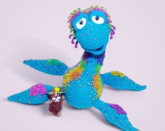 Entzückende Monster von Loch Ness Häkelanleitung, sofortiger PDF-Download mit Bonus Haggis Design, süßer Amigurumi Dinosaurier