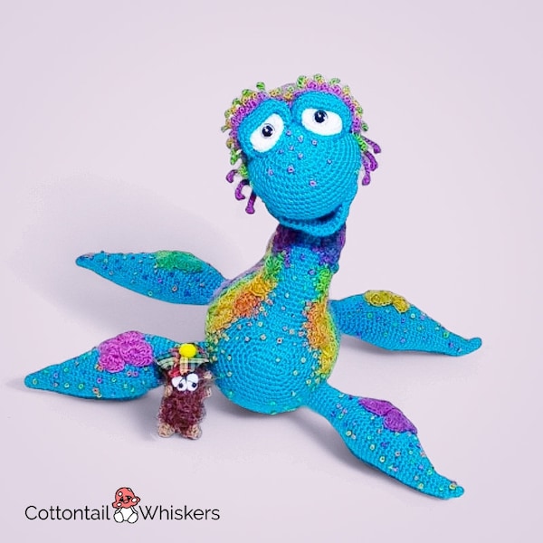 Adorable Loch Ness Monster Crochet Pattern, Instant PDF Download with Bonus Haggis Design, Cute Amigurumi Dinosaur