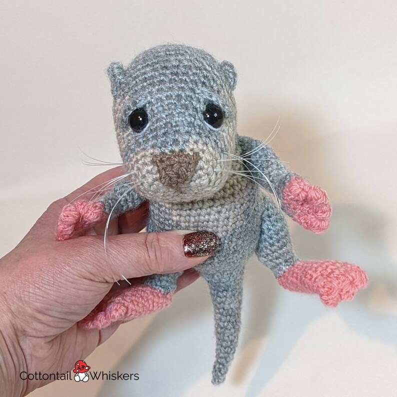 Baby Otter Pup Crochet Pattern, PDF Digital Download, Amigurumi Baby Plushie Tutorial, Soft Toy image 9