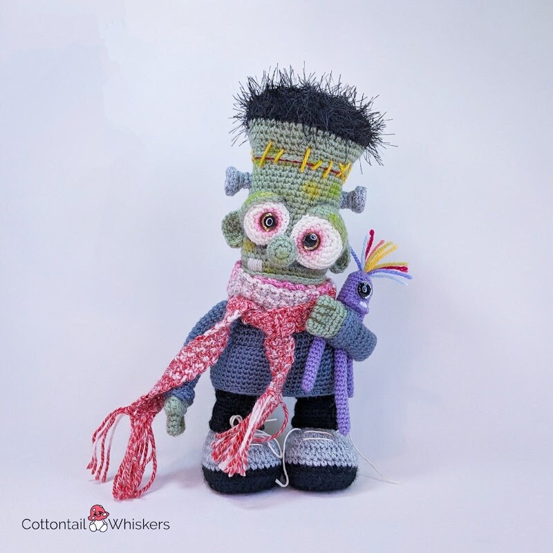 Patrón de Ganchillo El Monstruo de Frankenstein, Descargar PDF, Peluche Amigurumi, DIY Halloween