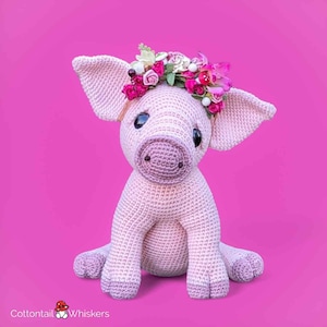 Adorable Piglet Amigurumi Pattern, Digital PDF, Crochet Pig Plush, Piggie Toy, Farm Animal Stuffed Toy