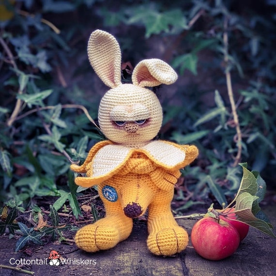 Crochet Banana Bunny Pattern, PDF Digital Download, Amigurumi Rude Rabbit, Soft Toy, Plushie Tutorial