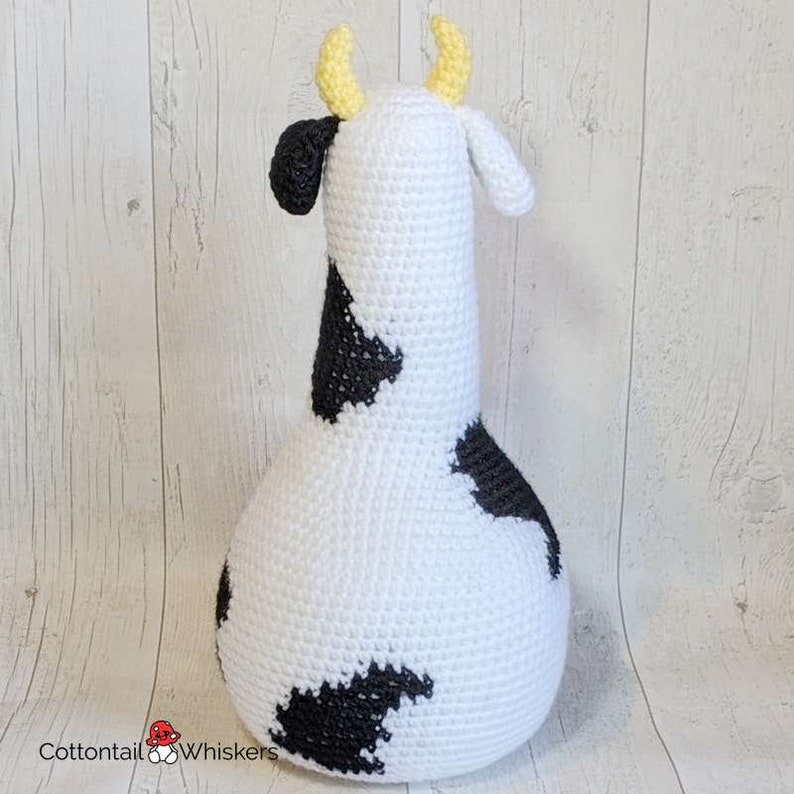 Crochet Cow Pattern, Farmhouse Doorstop, PDF Digital Download, Amigurumi Tutorial, Shelf Sitter, Softoy, Cartwright image 7