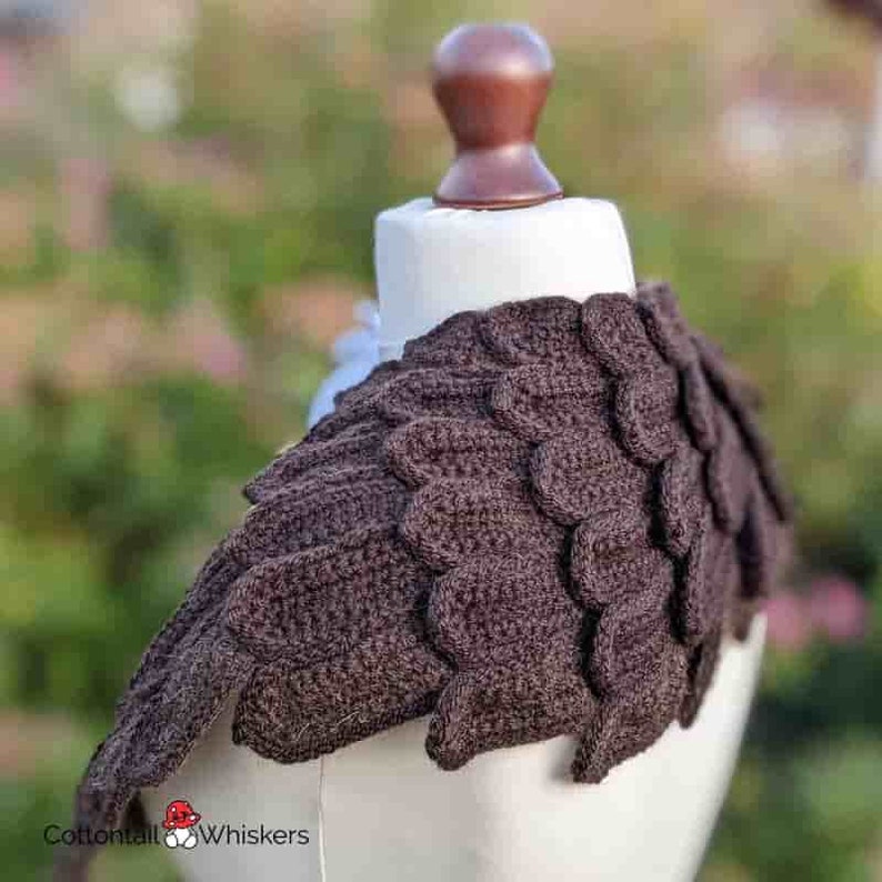 Crochet American Eagle Shawl, PDF PATTERN ONLY, Feather Scarf, Amigurumi Bird Wrap image 5