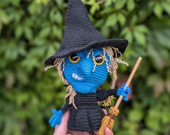 Patrón de ganchillo de la Bruja Malvada, Muñeca Amigurumi del Mago de Oz, Descarga digital en PDF, Peluche de Halloween