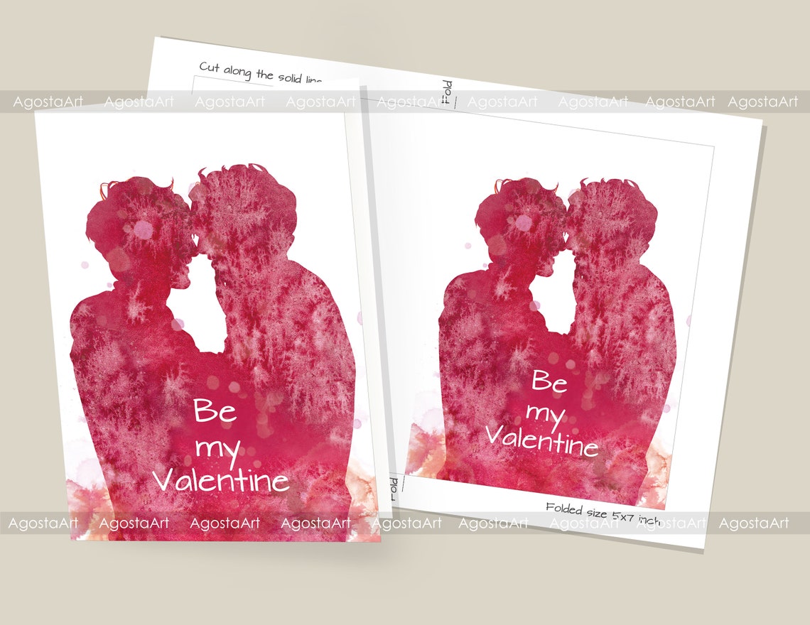 Printable Valentine s Day Cards Digital Valentines Card Etsy