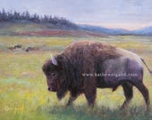 Yellowstone Bison, Buffalo, Signed Giclee Fine Art Wall Print, Nature, Wildlife, Art of the American West, 5x7, 8x10, 11x14, 16x20