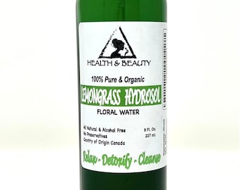 8 oz LEMONGRASS HYDROSOL ORGANIC Floral Water  Pure Natural