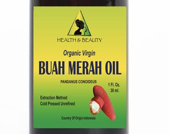 1 oz BUAH MERAH Oil UNREFINED Organic Virgin Natural Pure in Glass Dropper