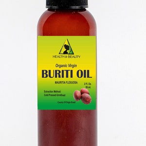 2 oz Organic Buriti Oil: Virgin, Cold Pressed, Unrefined