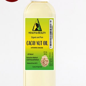 8 oz  CACAY NUT / KAHAI Oil Refined Organic Premium Cold Pressed 100% Pure All Natural