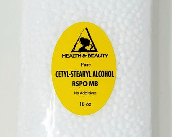 16 oz, 1 Lb CETYL - STEARYL Alcohol - RSPO Mb 100% Pure Pastilles Beads