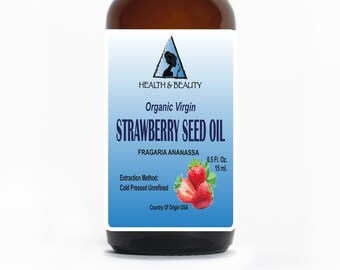 0.5 oz Organic Strawberry Seed Oil: Virgin, Cold Pressed Glass Dropper