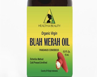 0.5 oz BUAH MERAH Oil UNREFINED Organic Virgin Natural Pure in Glass Dropper