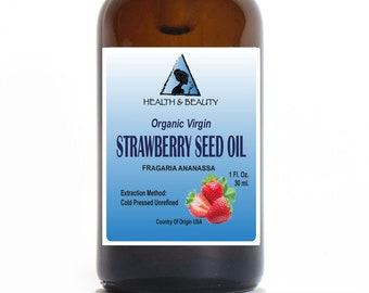 1 oz Organic Strawberry Seed Oil: Unrefined, Cold Pressed Glass Dropper