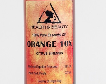 8 oz ORANGE 10X (10 FOLD)  ESSENTIAL Oil Organic Aromatherapy Natural 100% Pure