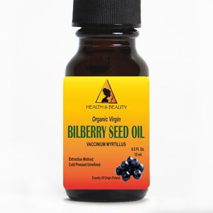 0.5 oz BILBERRY / BLUEBERRY Seed OIL Unrefined Organic Cold Pressed Pure Glass Dropper