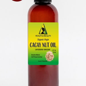 4 oz Organic Cacay Nut Oil: Unrefined Cold Pressed Virgin