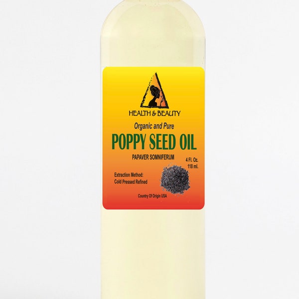 4 oz POPPY SEED OIL Refined Organic Cold Pressed Premium  Pure Natural