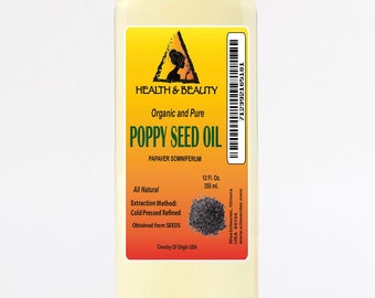 36 oz Organic Refined Poppy Seed Oil: Cold Pressed