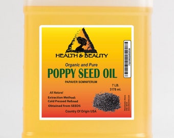 7 LB Organic Poppy Seed Oil: Refined, Cold Pressed