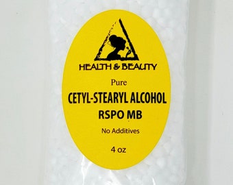 4 oz CETYL - STEARYL Alcohol - RSPO Mb 100% Pure Pastilles Beads