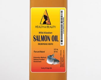 8 oz Wild ALASKAN SALMON OIL All Natural 100% Pure for Dogs and Cats