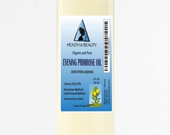 8 oz EVENING PRIMROSE OIL Refined Organic Carrier Cold Pressed Raw Pure