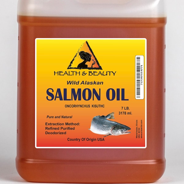 7 Lb, 1 gal Wild ALASKAN SALMON OIL All Natural 100% Pure for Dogs and Cats