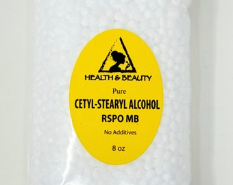 8 oz CETYL - STEARYL Alcohol - RSPO Mb 100% Pure Pastilles Beads