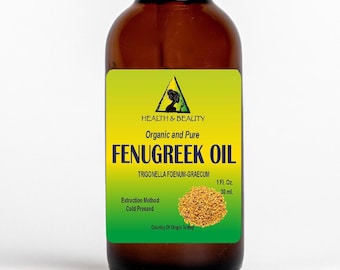 1 oz FENUGREEK (METHI) OIL Organic Carrier Cold Pressed Pure Glass Dropper