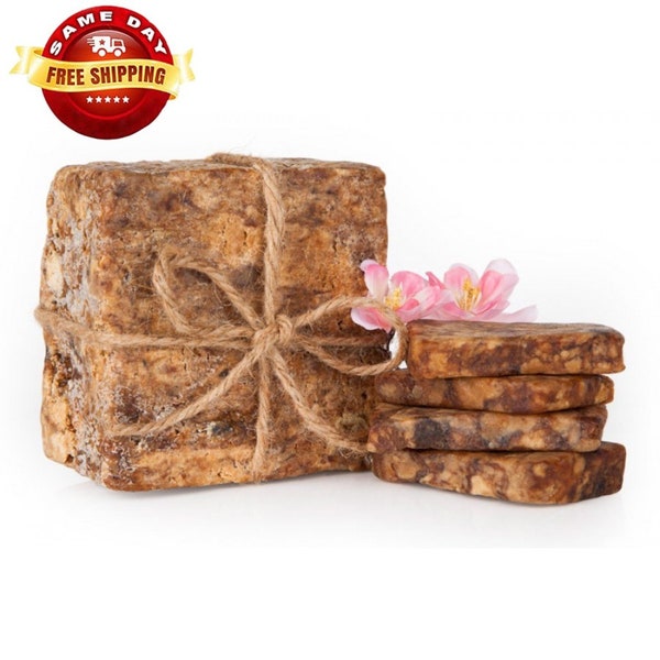 8 oz AFRICAN BLACK SOAP Organic Unrefined Raw Natural From Ghana 100% Pure