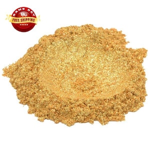 1 oz 24 KARAT GOLD YELLOW Luxury Mica Colorant Pigment Powder Cosmetic Grade