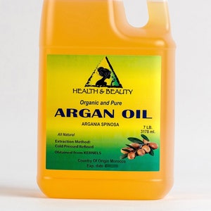 7 Lb, 1 gal ARGAN Oil REFINED MOROCCAN Organic Carrier Cold Pressed 100% Pure Hair Oil