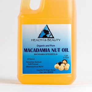 7 Lb, 1 gal MACADAMIA NUT OIL Organic Carrier Cold Pressed 100% Pure