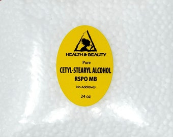 24 oz CETYL - STEARYL Alcohol - RSPO Mb 100% Pure Pastilles Beads