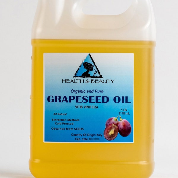 7 Lb, 1 gal GRAPESEED OIL ORGANIC Carrier Cold Pressed 100% Pure