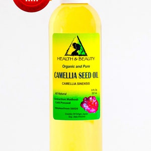 8 oz CAMELLIA SEED OIL Unrefined Virgin Organic Carrier Cold Pressed 100% Pure