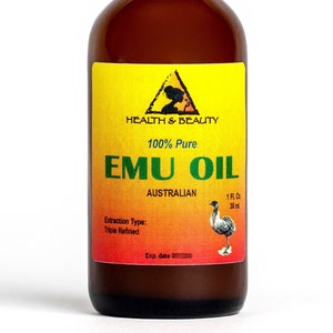 1 oz EMU OIL AUSTRALIAN Triple Refined Organic 100% Pure in Glass Bottle